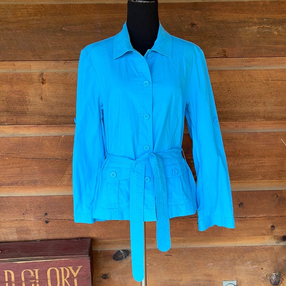 Talbots light weight Belted Stretch Jacket size 8